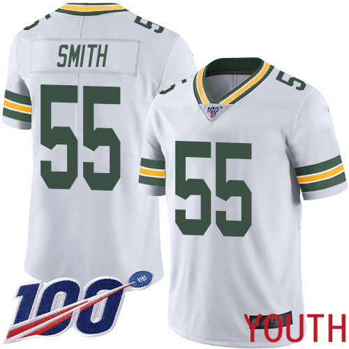 Green Bay Packers Limited White Youth #55 Smith Za Darius Road Jersey Nike NFL 100th Season Vapor Untouchable